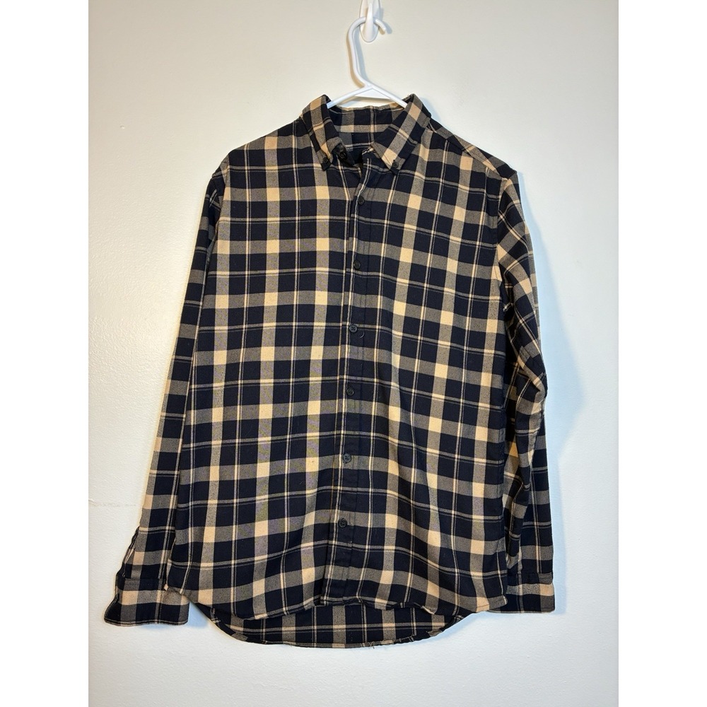 Baldwin Brown Plaid Button Up Long Sleeve flannel Shirt Men's‎ S Classic Casual